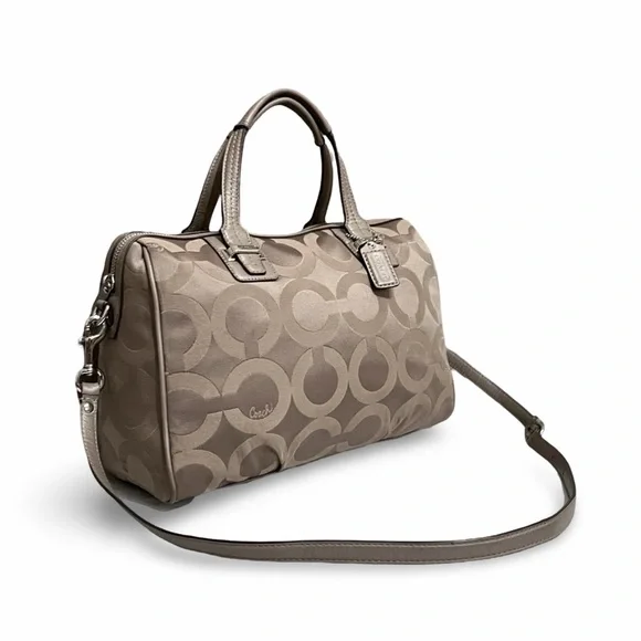Coach Op Art Signature Sateen Taylor Convertible Satchel to Shoulder/Crossbody - Picture 3 of 10